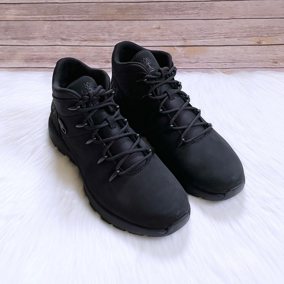 Timberland Men’s Sprint Trekker Mid Hiking Black Boots - Picture 4 of 6